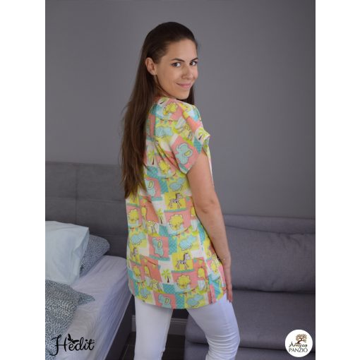 Barbara tunika - színes, állatos - M