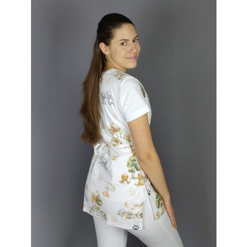 Kiskutyás lapköpeny (teljes mintás) - M