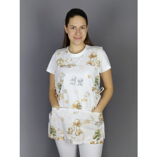 Kiskutyás lapköpeny (teljes mintás) - M