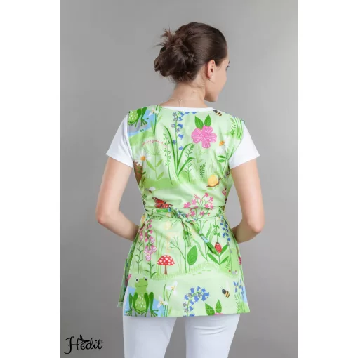 Zöld, állatkás lapköpeny (teljes mintás)