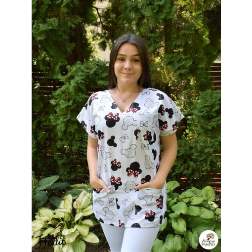 Ági tunika - piros masnis