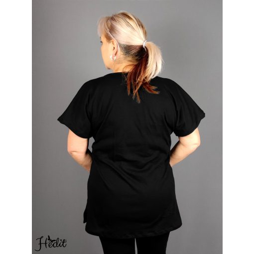 Fekete pamut felső-unisex
