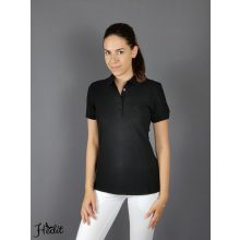 Fekete női galléros póló