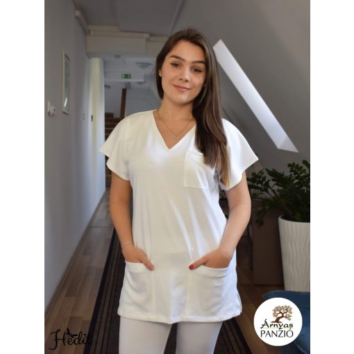 Fehér pamut felső-unisex