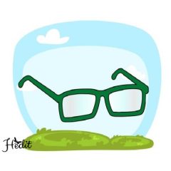Szemüveges felvasalható matrica