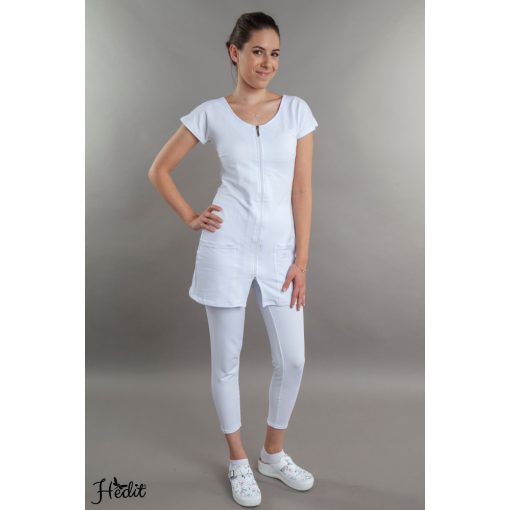 Vera tunika, cipzáros, kereknyakú női munkaruha, nővér tunika