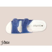 Kék, nyitott női papucs