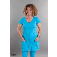 Vera tunika, cipzáros, kereknyakú női munkaruha, nővér tunika