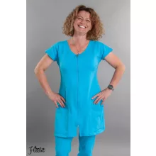 Vera tunika, cipzáros, kereknyakú női munkaruha, nővér tunika