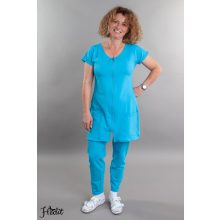 Vera tunika, cipzáros, kereknyakú női munkaruha, nővér tunika