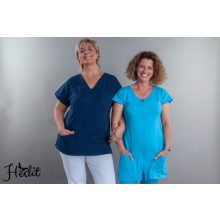 Vera tunika, cipzáros, kereknyakú női munkaruha, nővér tunika