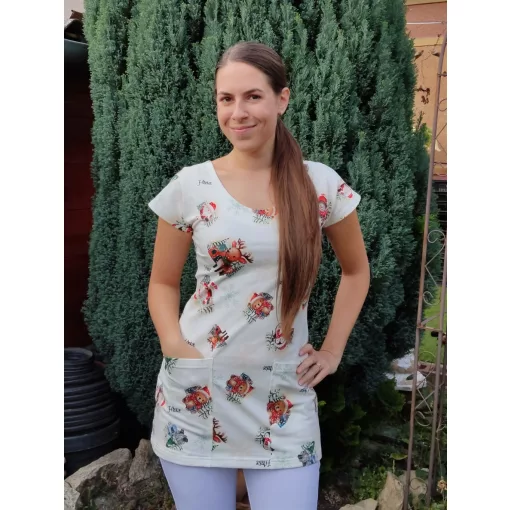 Viktória tunika - karácsonyi mintás - 3XL