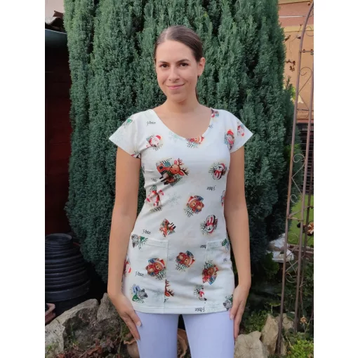 Viktória tunika - karácsonyi mintás - 3XL