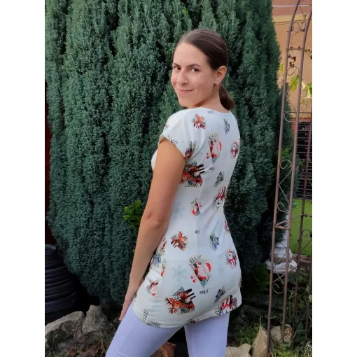 Viktória tunika - karácsonyi mintás - S