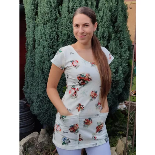 Viktória tunika - karácsonyi mintás - 3XL