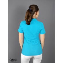 Türkizkék női galléros póló