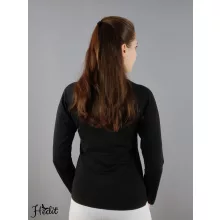 V-nyakú, hosszúujjú női felső - fekete