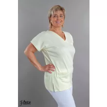 Halványsárga pamut felső, női tunika munkaruha egészségügyi és óvodai dolgozóknak