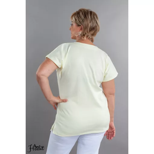 Halványsárga pamut felső, női tunika munkaruha egészségügyi és óvodai dolgozóknak