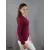 V-nyakú, hosszúujjú női felső - burgundi
