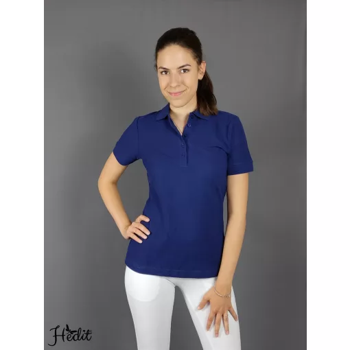 Királykék női galléros póló