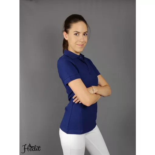 Királykék női galléros póló