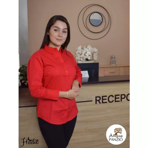 Piros, 3/4 ujjú blúz