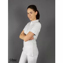 Szürke, melírozott női galléros póló