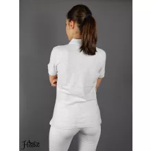 Szürke, melírozott női galléros póló